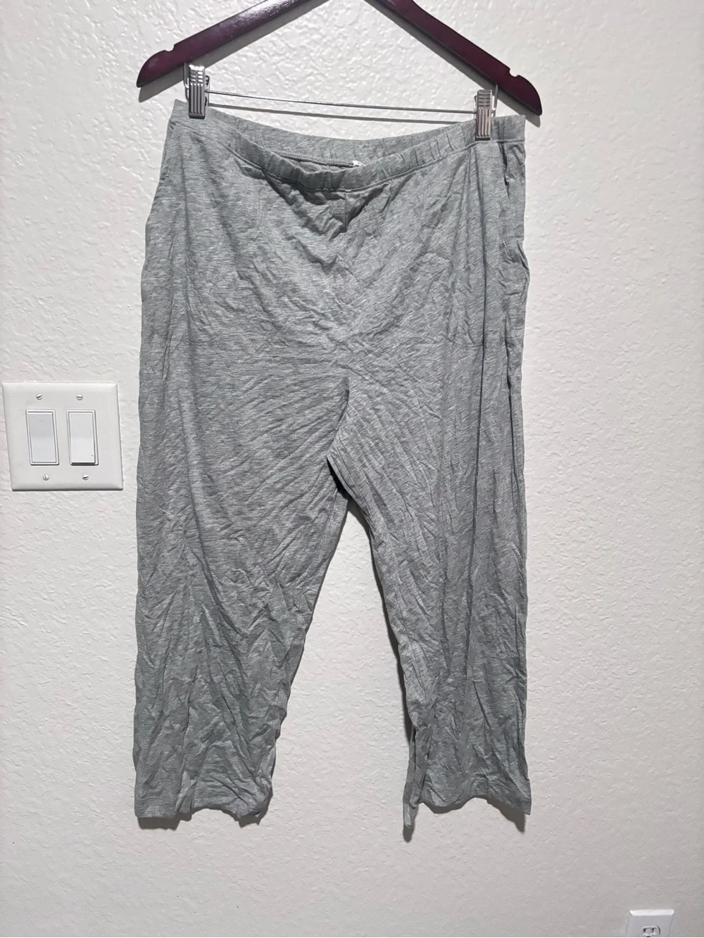 NWT Skin Worldwide CarlynGray Cropped Cotton Pants Size Large - Picture 3 of 5